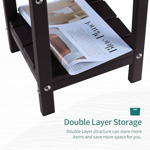 Black HDPE Adirondack Patio Table for Outdoor Porches