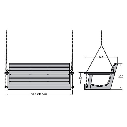 Coastal Teak 4-Foot Highwood Weatherly Porch Swing