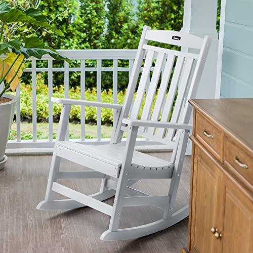 Outdoor Rocking Chairs: All Weather Poly Lumber, Easy Assembly