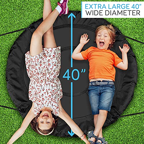 Black Swivel Spinner Outdoor Tree Swing for Kids